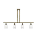 Hadley Island Light shown in the Antique Brass finish with a Clear shade