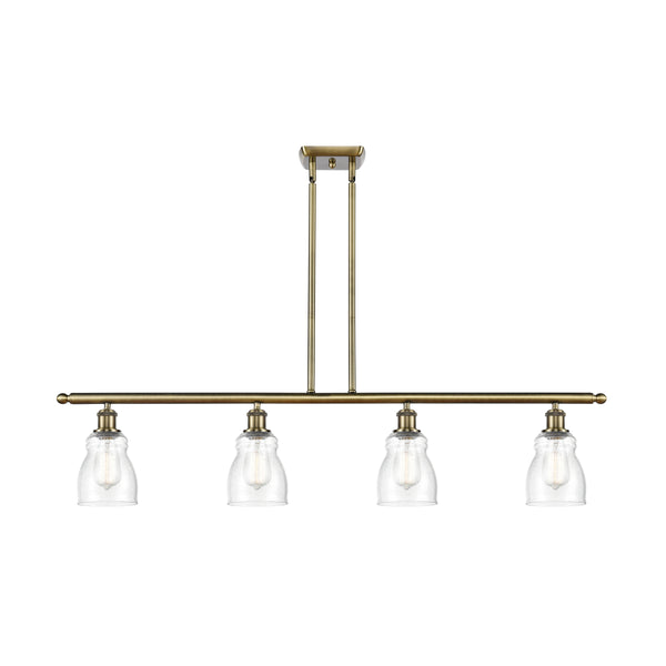 Ellery Island Light shown in the Antique Brass finish with a Seedy shade