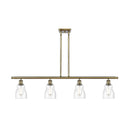 Ellery Island Light shown in the Antique Brass finish with a Seedy shade