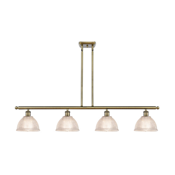 Arietta Island Light shown in the Antique Brass finish with a Clear shade