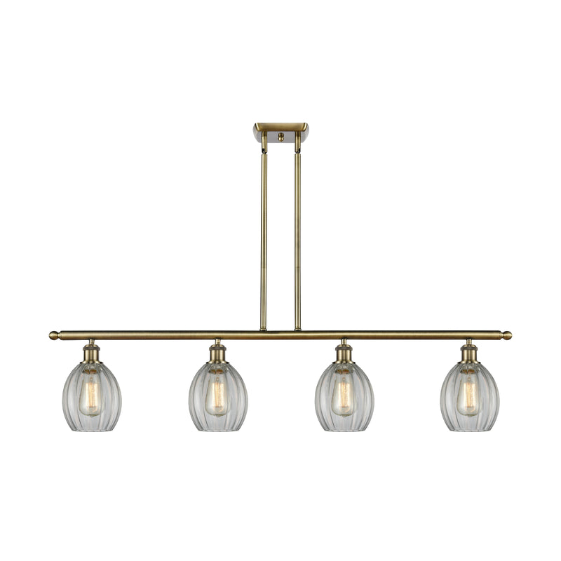 Eaton Island Light shown in the Antique Brass finish with a Clear shade