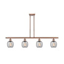 Belfast Island Light shown in the Antique Copper finish with a Seedy shade