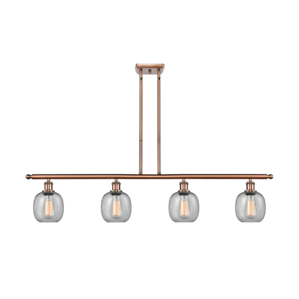 Belfast Island Light shown in the Antique Copper finish with a Seedy shade