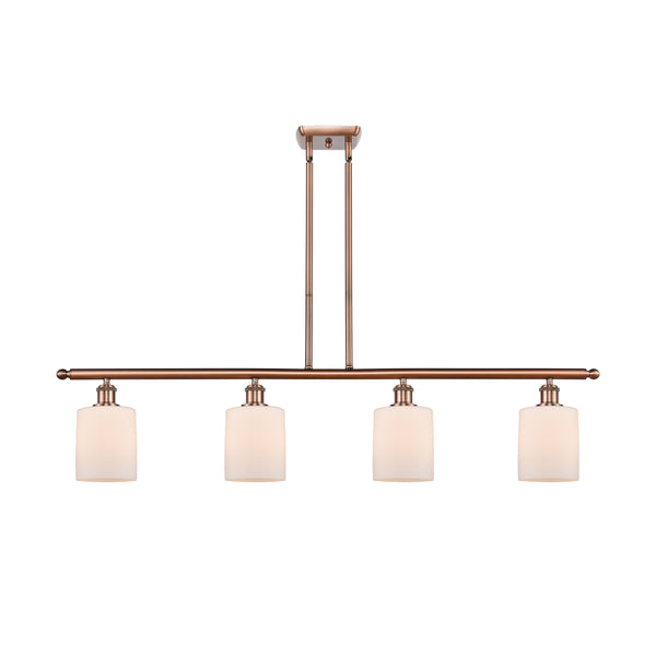 Cobbleskill Island Light shown in the Antique Copper finish with a Matte White shade