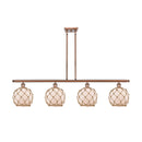 Farmhouse Rope Island Light shown in the Antique Copper finish with a White Glass with Brown Rope shade