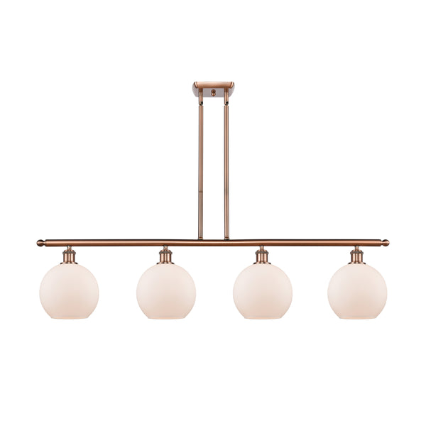 Athens Island Light shown in the Antique Copper finish with a Matte White shade