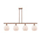 Athens Island Light shown in the Antique Copper finish with a Matte White shade