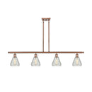 Conesus Island Light shown in the Antique Copper finish with a Clear Crackle shade