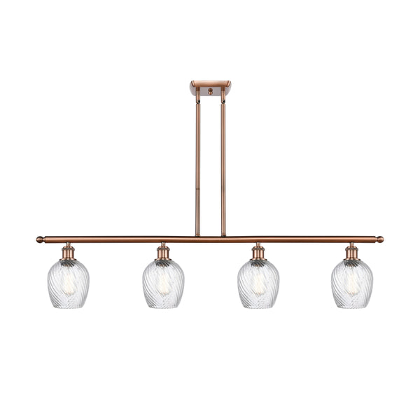 Salina Island Light shown in the Antique Copper finish with a Clear Spiral Fluted shade