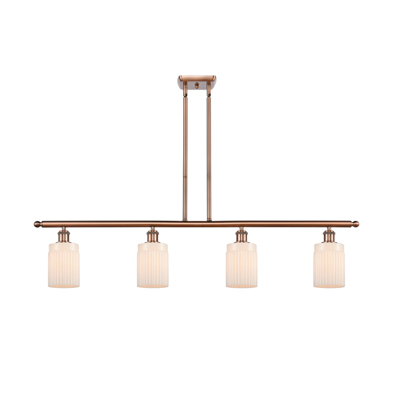 Hadley Island Light shown in the Antique Copper finish with a Matte White shade