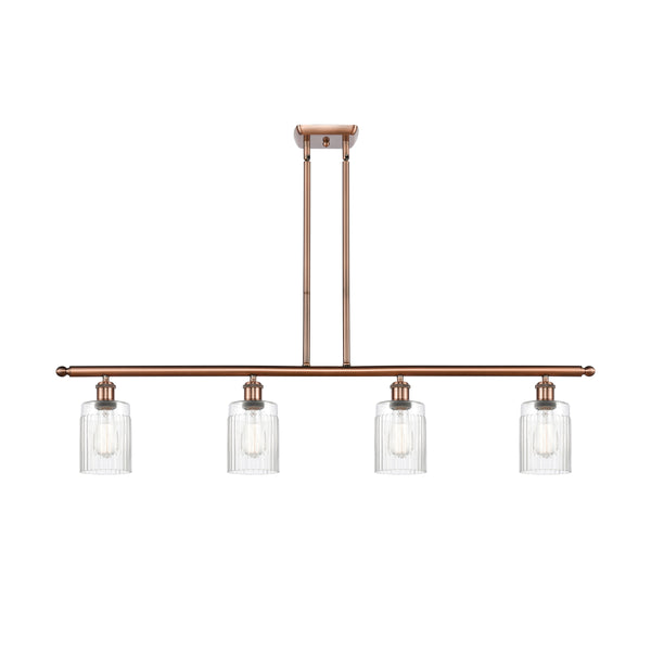 Hadley Island Light shown in the Antique Copper finish with a Clear shade