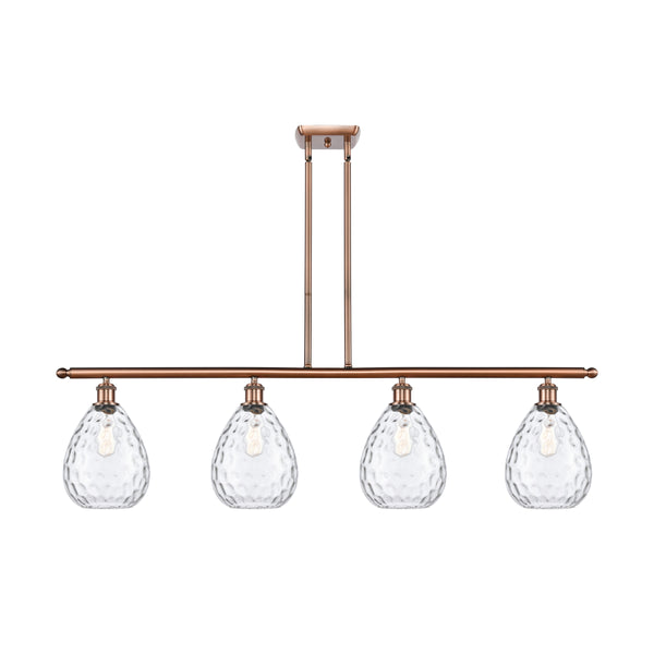 Waverly Island Light shown in the Antique Copper finish with a Clear shade