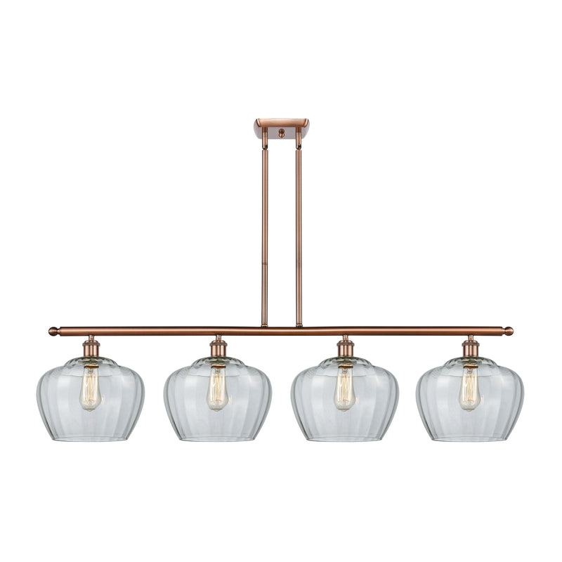 Fenton Island Light shown in the Antique Copper finish with a Clear shade