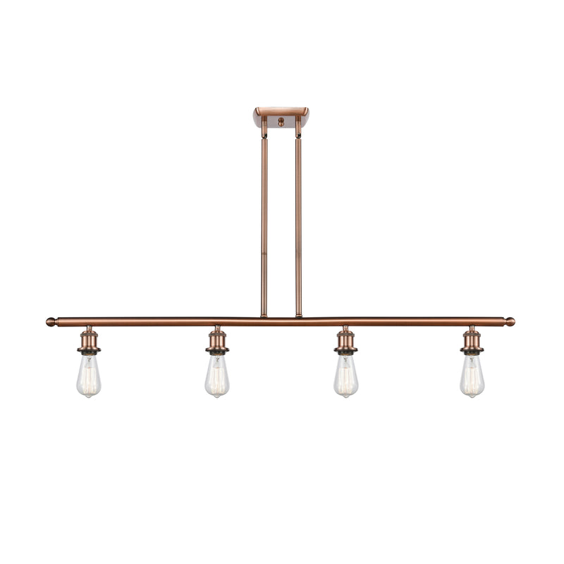 Bare Bulb Island Light shown in the Antique Copper finish