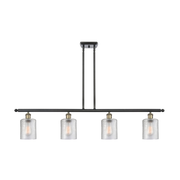 Cobbleskill Island Light shown in the Black Antique Brass finish with a Clear shade