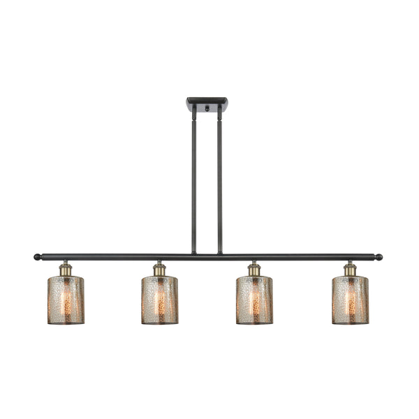 Cobbleskill Island Light shown in the Black Antique Brass finish with a Mercury shade