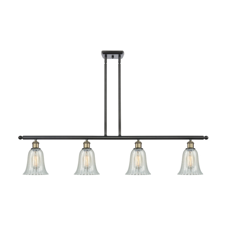 Hanover Island Light shown in the Black Antique Brass finish with a Mouchette shade