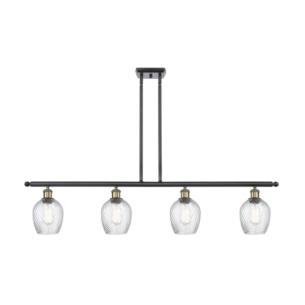 Salina Island Light shown in the Black Antique Brass finish with a Clear Spiral Fluted shade