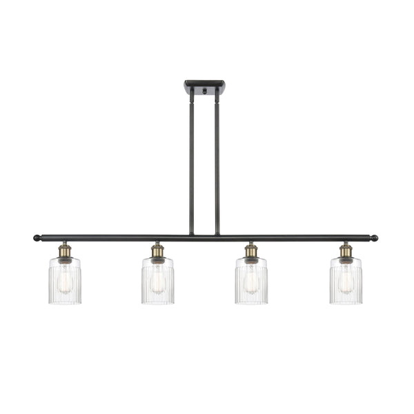 Hadley Island Light shown in the Black Antique Brass finish with a Clear shade