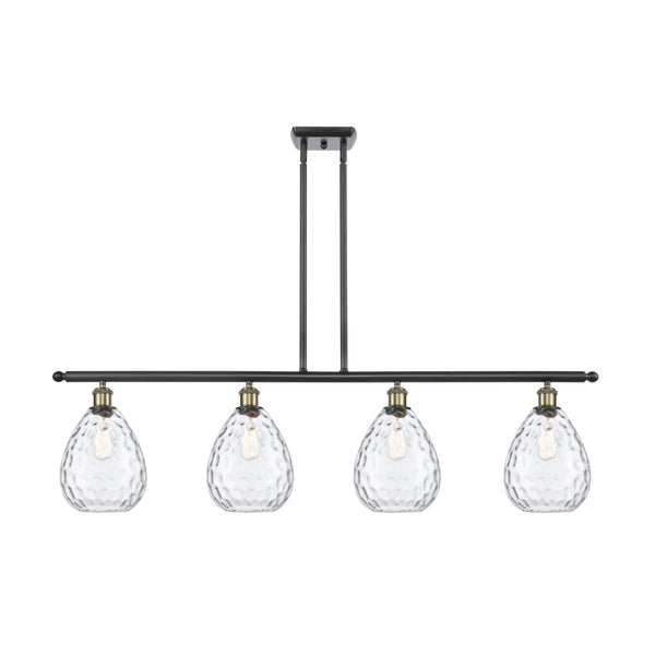 Waverly Island Light shown in the Black Antique Brass finish with a Clear shade