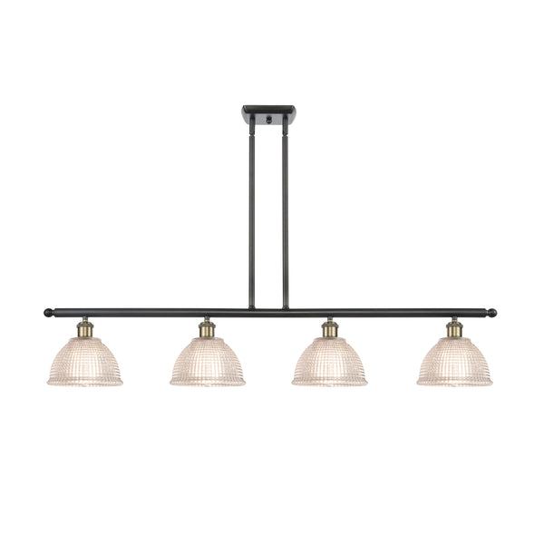 Arietta Island Light shown in the Black Antique Brass finish with a Clear shade