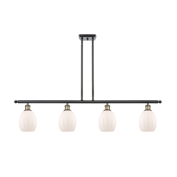 Eaton Island Light shown in the Black Antique Brass finish with a Matte White shade