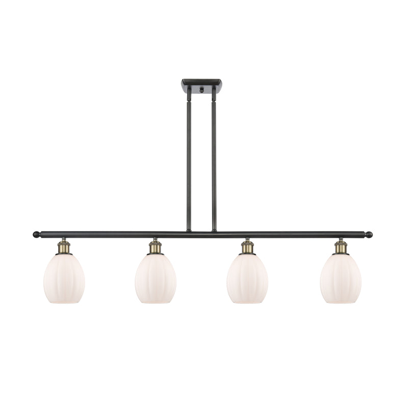 Eaton Island Light shown in the Black Antique Brass finish with a Matte White shade