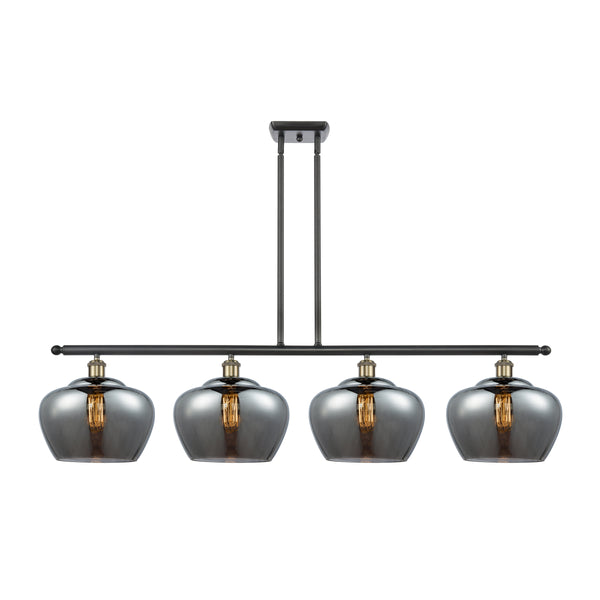 Fenton Island Light shown in the Black Antique Brass finish with a Plated Smoke shade