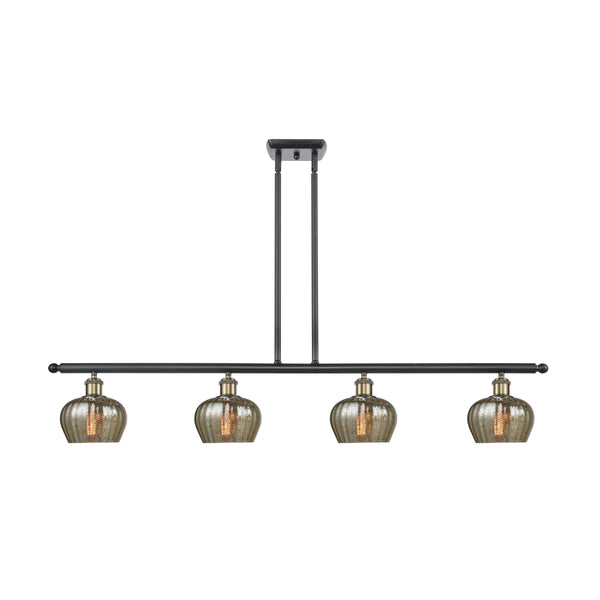 Fenton Island Light shown in the Black Antique Brass finish with a Mercury shade