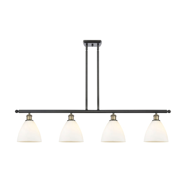 Ballston Dome Island Light shown in the Black Antique Brass finish with a Matte White shade