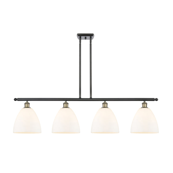 Ballston Dome Island Light shown in the Black Antique Brass finish with a Matte White shade