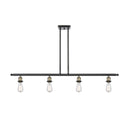 Bare Bulb Island Light shown in the Black Antique Brass finish