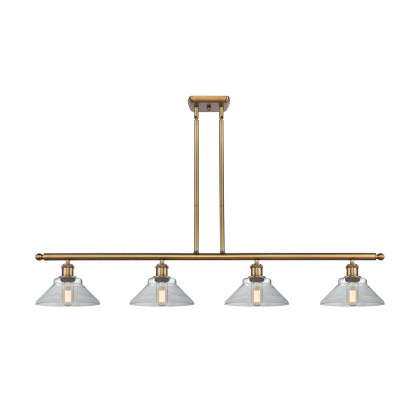 Orwell Island Light shown in the Brushed Brass finish with a Clear shade