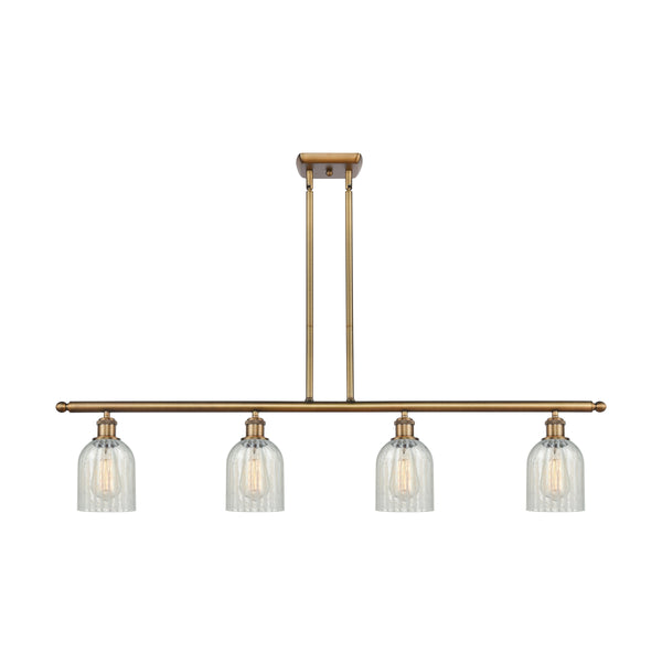 Caledonia Island Light shown in the Brushed Brass finish with a Mouchette shade