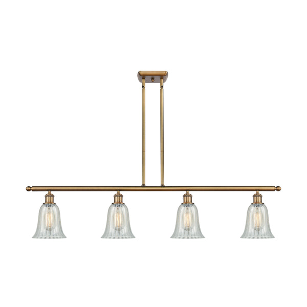 Hanover Island Light shown in the Brushed Brass finish with a Mouchette shade