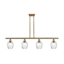 Salina Island Light shown in the Brushed Brass finish with a Clear Spiral Fluted shade