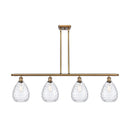 Waverly Island Light shown in the Brushed Brass finish with a Clear shade