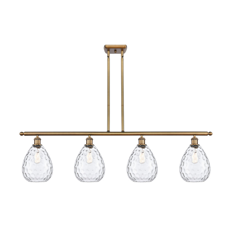 Waverly Island Light shown in the Brushed Brass finish with a Clear shade