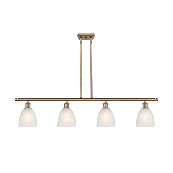 Castile Island Light shown in the Brushed Brass finish with a White shade