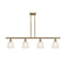 Castile Island Light shown in the Brushed Brass finish with a White shade