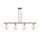 Ellery Island Light shown in the Brushed Brass finish with a White shade