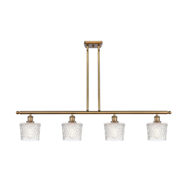 Niagra Island Light shown in the Brushed Brass finish with a Clear shade