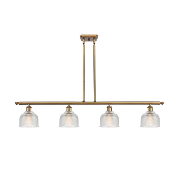 Dayton Island Light shown in the Brushed Brass finish with a Clear shade