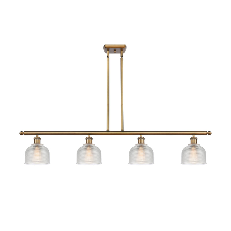 Dayton Island Light shown in the Brushed Brass finish with a Clear shade