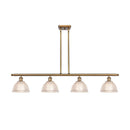 Arietta Island Light shown in the Brushed Brass finish with a Clear shade