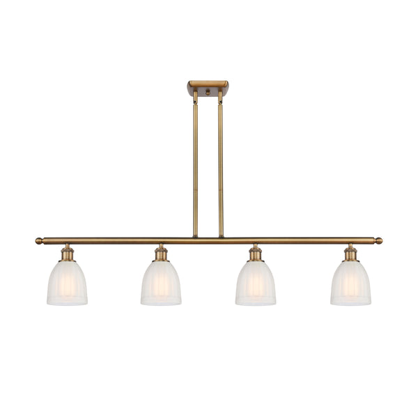 Brookfield Island Light shown in the Brushed Brass finish with a White shade