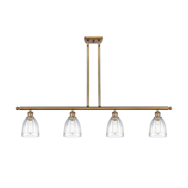 Brookfield Island Light shown in the Brushed Brass finish with a Clear shade