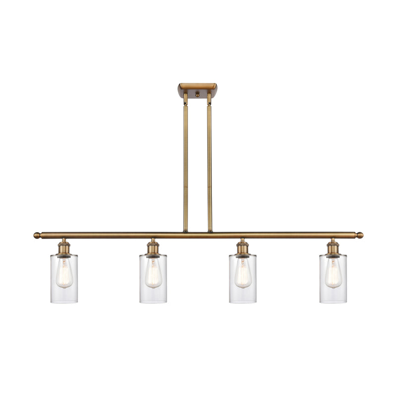 Clymer Island Light shown in the Brushed Brass finish with a Clear shade