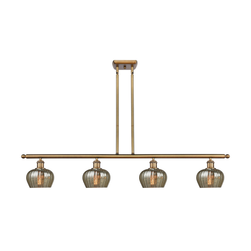 Fenton Island Light shown in the Brushed Brass finish with a Mercury shade