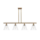 Ballston Cone Island Light shown in the Brushed Brass finish with a Clear shade